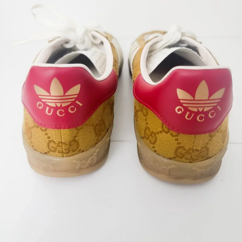 Gucci Adidas Gazelle GG Monogram Print Sneakers US 9.5/ UK 9